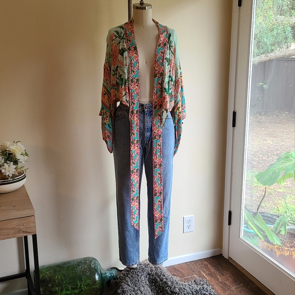 NWOT Lotus Kimono Top in Peacock - Picture 6 of 11
